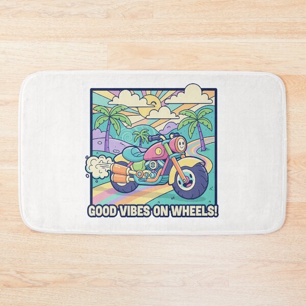 Item preview, Good Vibes on Wheels – Colorful Motorcycle Art designed and sold by WG AMAZING DESIGN.