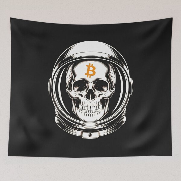 Item preview, Bitcoin Skull Astronaut - Crypto Space Art designed and sold by cabana.space.