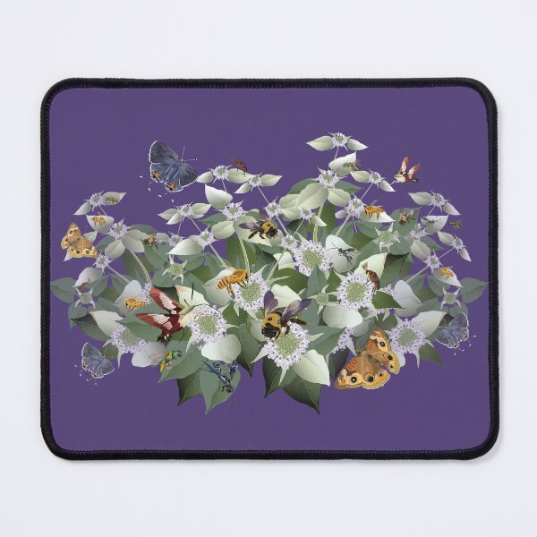Item preview, Mountain Mint with Pollinating Bees, Butterflies, and Insects designed and sold by Jedi-Artist.