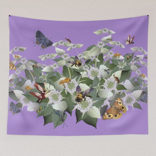 Item preview,  Mountain Mint with Pollinating Bees, Butterflies, and Insects designed and sold by Jedi-Artist.