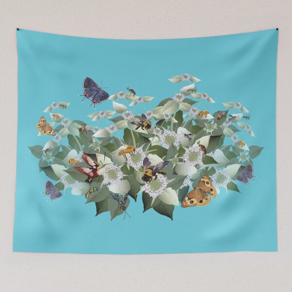 Item preview,  Mountain Mint with Pollinating Bees, Butterflies, and Insects designed and sold by Jedi-Artist.