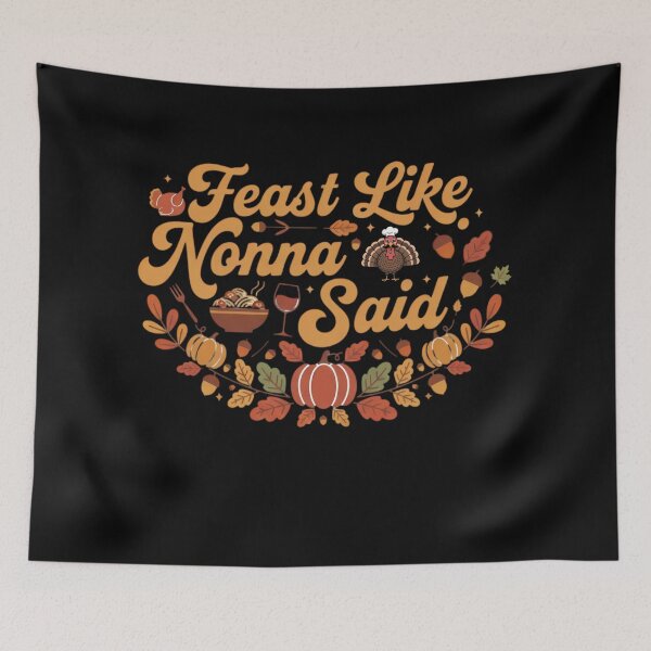 Item preview, Feast Like Nonna Said Thanksgiving Autumn Wreath designed and sold by BeautifulEye.