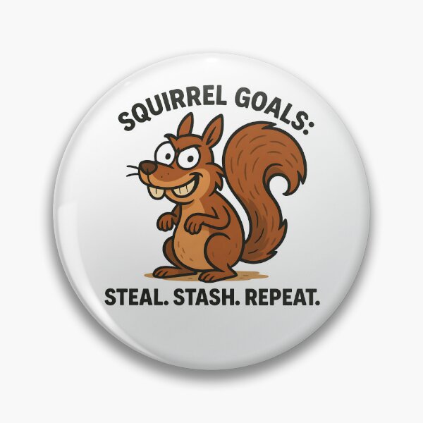 Item preview, Mischievous Cartoon Squirrel With Squirrel Goals Quote. designed and sold by The-T-In-Retro.