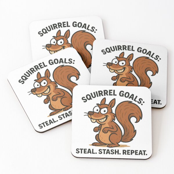 Item preview, Mischievous Cartoon Squirrel With Squirrel Goals Quote. designed and sold by The-T-In-Retro.