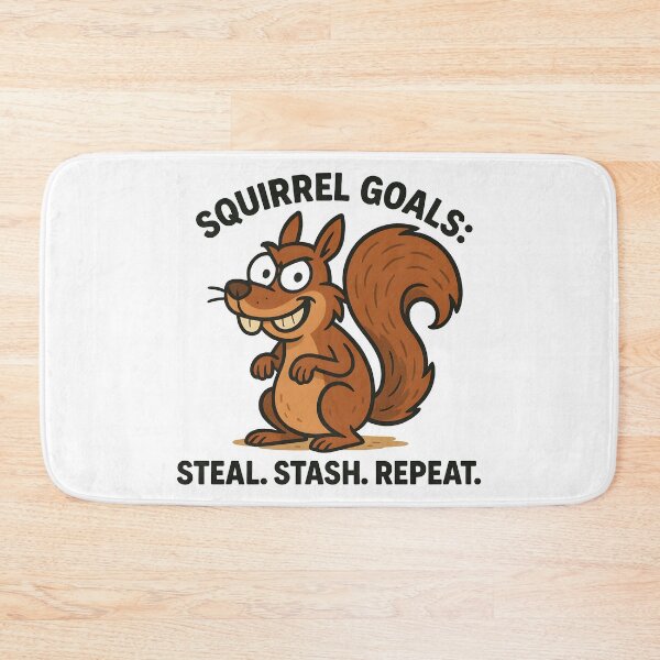 Item preview, Mischievous Cartoon Squirrel With Squirrel Goals Quote. designed and sold by The-T-In-Retro.