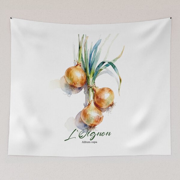 Item preview, L’Oignon (Onion) – French Botanical Watercolor Art for Gardeners & Francophiles designed and sold by FrancophileFun.