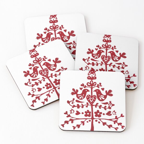 Item preview, "Scandinavian Christmas Tree" Linocut Print designed and sold by samsprintsandpatches.