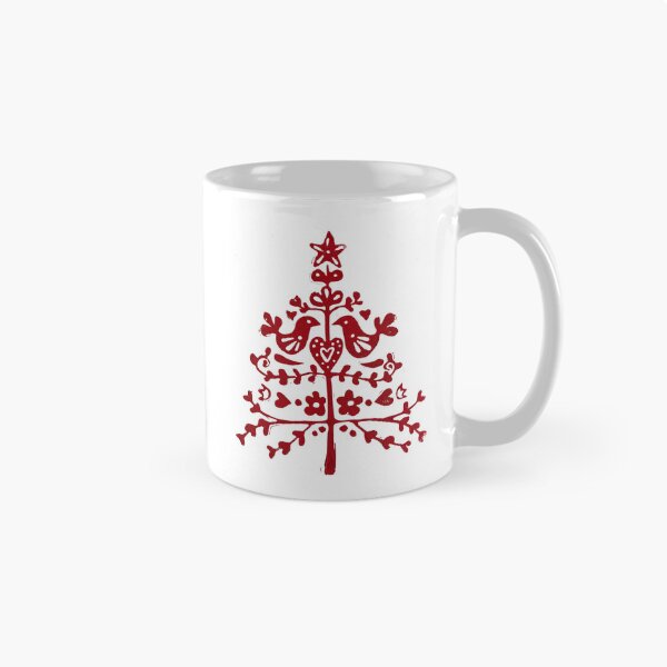 Item preview, "Scandinavian Christmas Tree" Linocut Print designed and sold by samsprintsandpatches.