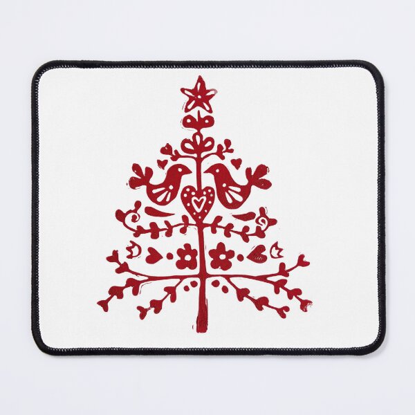 Item preview, "Scandinavian Christmas Tree" Linocut Print designed and sold by samsprintsandpatches.
