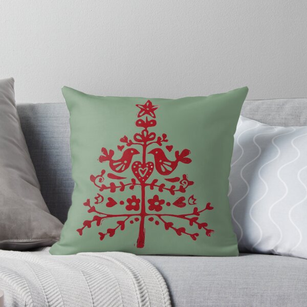 Item preview, "Scandinavian Christmas Tree" Linocut Print designed and sold by samsprintsandpatches.