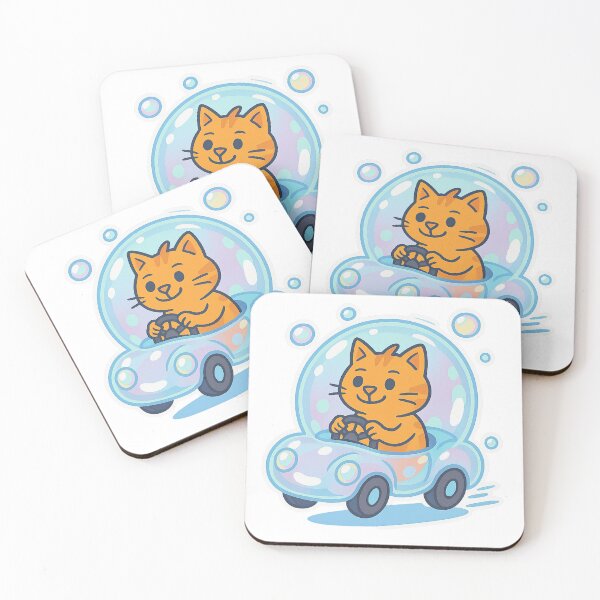 Item preview, Super Cat Bubble Car – Cute Cat Driving a Transparent Bubble Vehicle designed and sold by MeowLaugh.