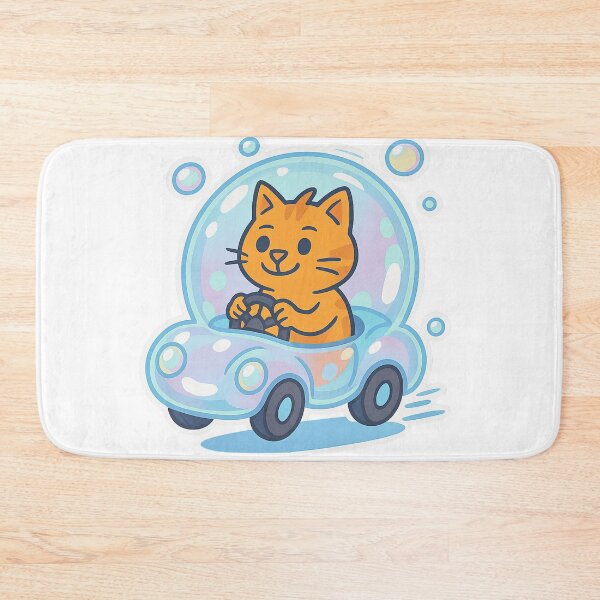 Item preview, Super Cat Bubble Car – Cute Cat Driving a Transparent Bubble Vehicle designed and sold by MeowLaugh.