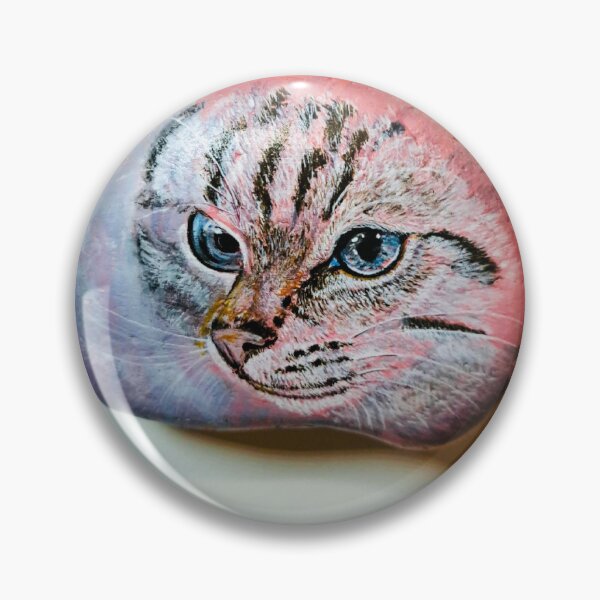 Artikelvorschau, Blauäugige Katze – Handgemalte Acryl-Felskunst entworfen und verkauft von Boski22.
