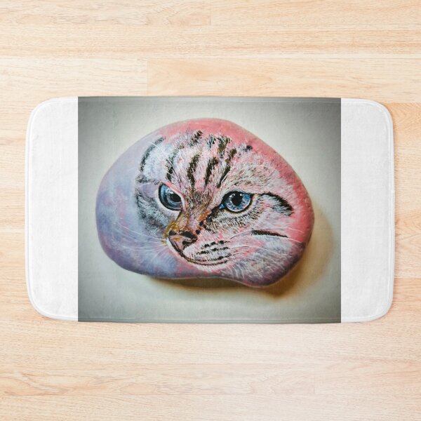 Artikelvorschau, Blauäugige Katze – Handgemalte Acryl-Felskunst entworfen und verkauft von Boski22.
