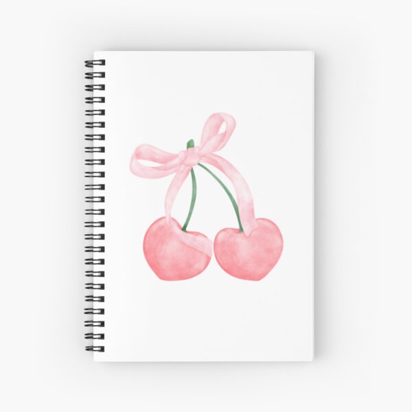 OXW Caderno De Cereja Com Laço Rosa Coquette, Caderno De Presentes Femininos Fofos Para Mulheres, Adolescentes, Presentes De Cereja Para Mulheres, Presentes Fofos Para Adolescentes, Diários Para