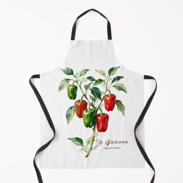 Item preview, Le Poivron (Bell Pepper) – French Botanical Watercolor Art for Gardeners & Francophiles designed and sold by FrancophileFun.