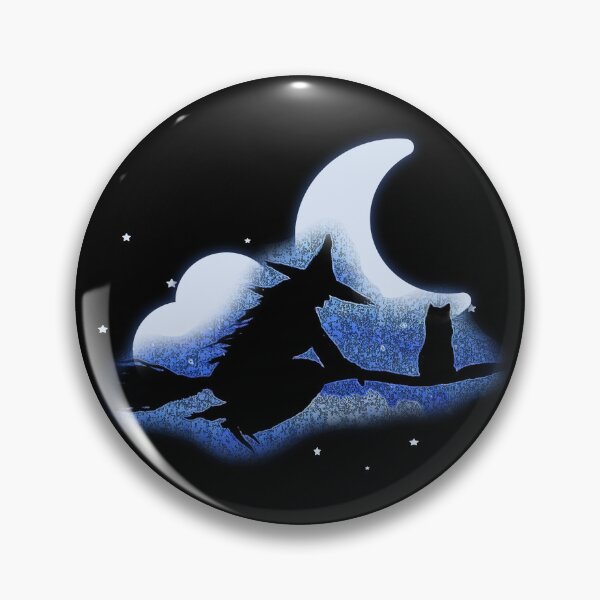 Item preview, Halloween Witch on Broomstick with Cat designed and sold by MLanestudio.