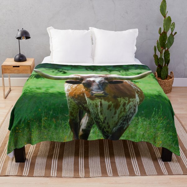Item preview, Texas Longhorn steer on western ranch designed and sold by Visual-Minds.