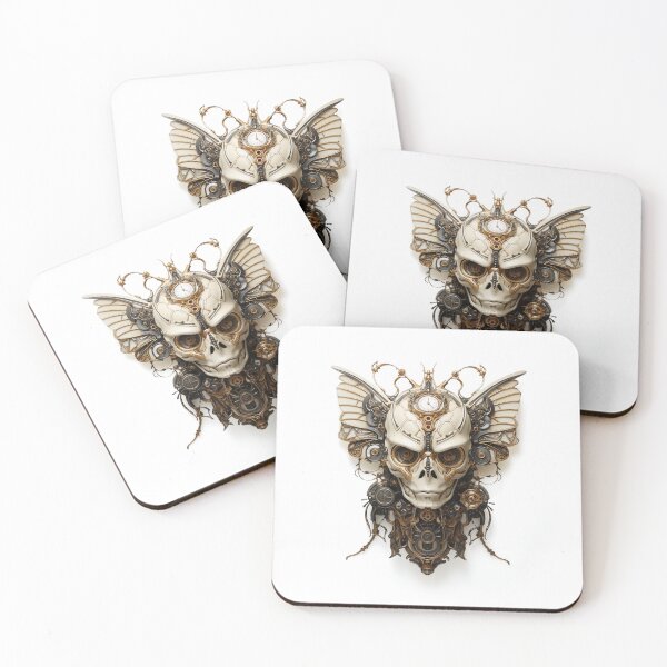 Item preview, Steampunk Skull Moth – Mechanical Gothic Art Design designed and sold by KoosGagiano.