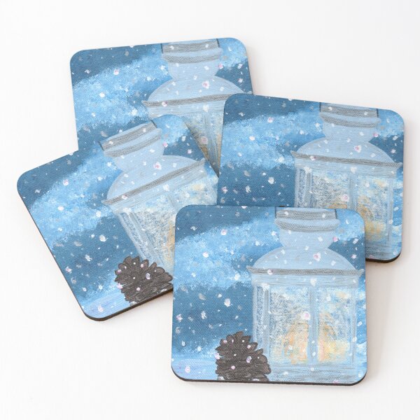 Item preview, Lantern in the Snow - acrylic painting on canvas by Elli YeLin designed and sold by ElliPhotoandDesign.