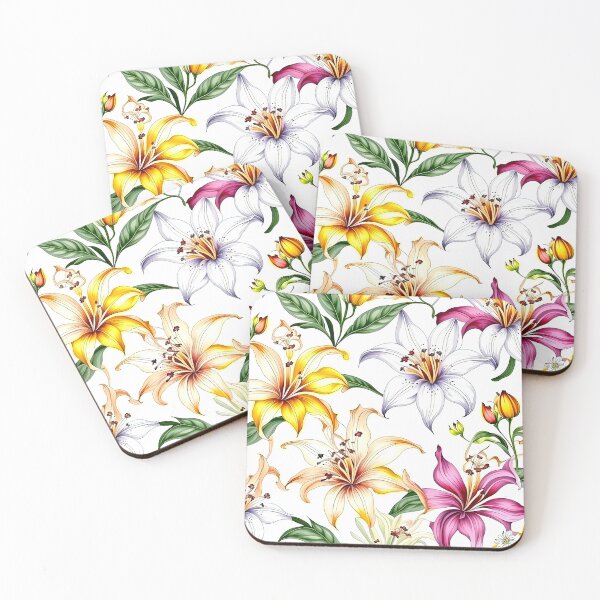 Item preview, Abstract Tropical Lily Flowers Pattern designed and sold by LanaGustavsson.