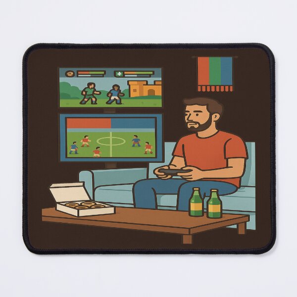 Item preview, Portuguese Gamer Couch Night — Football & Co-Op Duo Art designed and sold by POD DYNASTY.