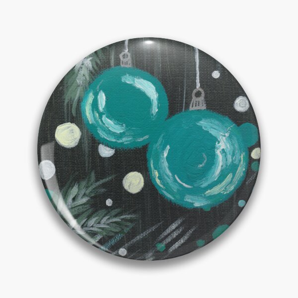 Item preview, Teal Christmas Ornaments - acrylic painting on canvas by Elli YeLin designed and sold by ElliPhotoandDesign.