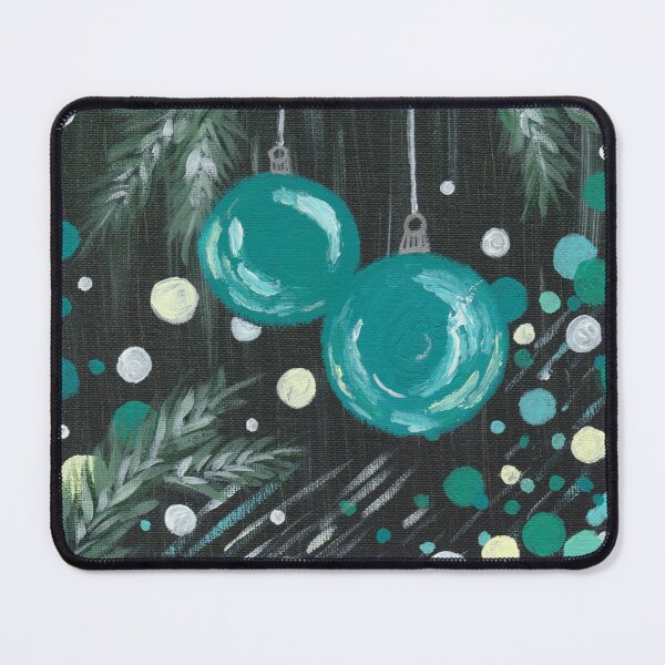Item preview, Teal Christmas Ornaments - acrylic painting on canvas by Elli YeLin designed and sold by ElliPhotoandDesign.