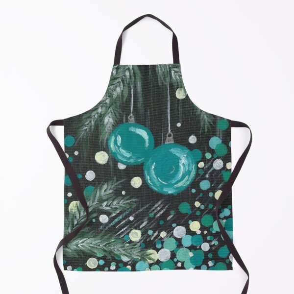 Item preview, Teal Christmas Ornaments - acrylic painting on canvas by Elli YeLin designed and sold by ElliPhotoandDesign.