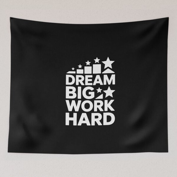 Item preview, Dream Big Work Hard Stars Bold Typography T-Shirt designed and sold by Reichcorp.
