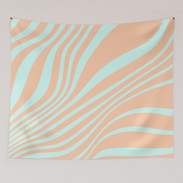 Item preview, Aqua Peach Color waves Pattern designed and sold by Sajuade.