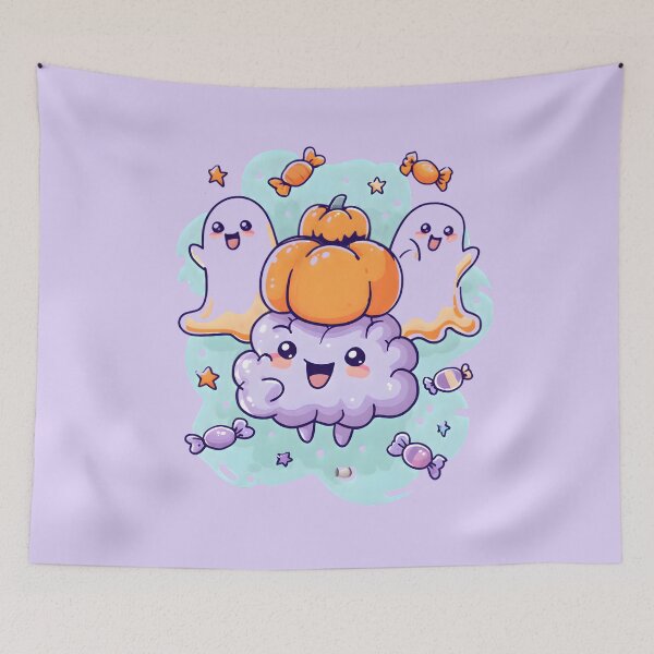 Item preview, Kawaii Halloween Brain – Cute Pumpkin & Ghosts Spooky Design designed and sold by PureBrain.