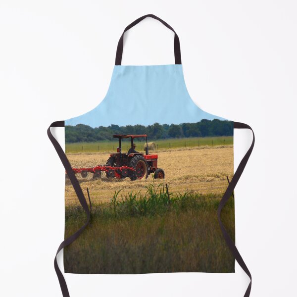 Item preview, Texas rancher on red tractor harvests hay  designed and sold by Visual-Minds.