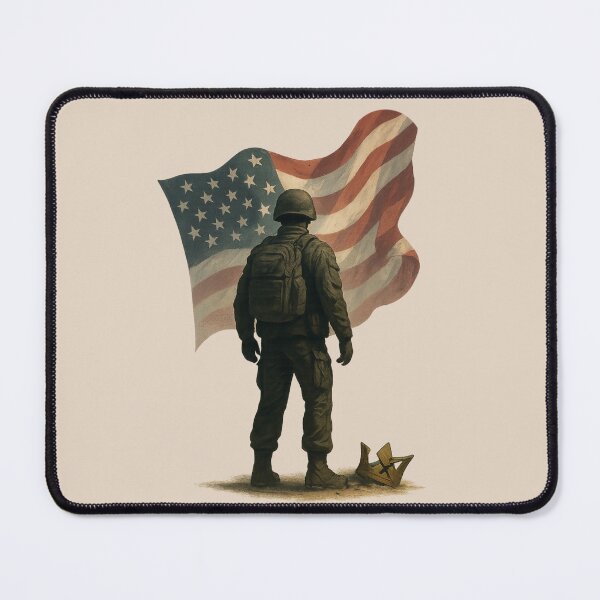 Item preview, Flag in the Sky, Crown in the Dust - Veterans No Kings Soldier designed and sold by I AM BRO.