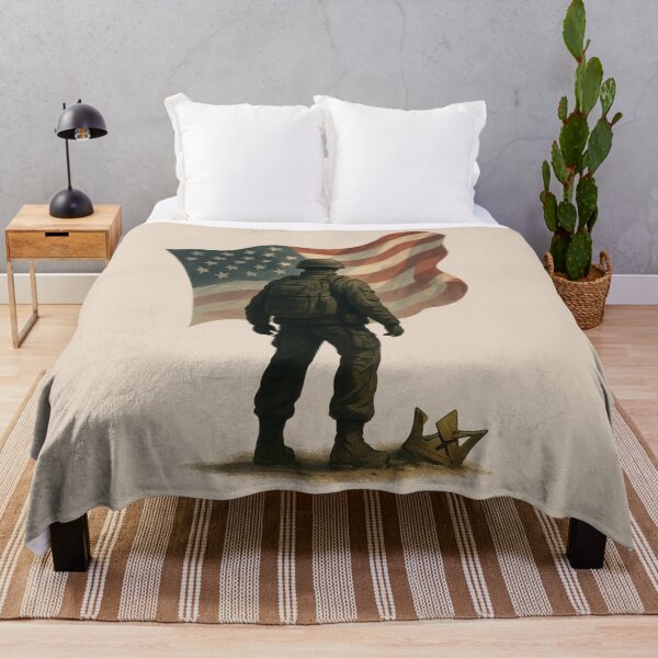Item preview, Flag in the Sky, Crown in the Dust - Veterans No Kings Soldier designed and sold by I AM BRO.