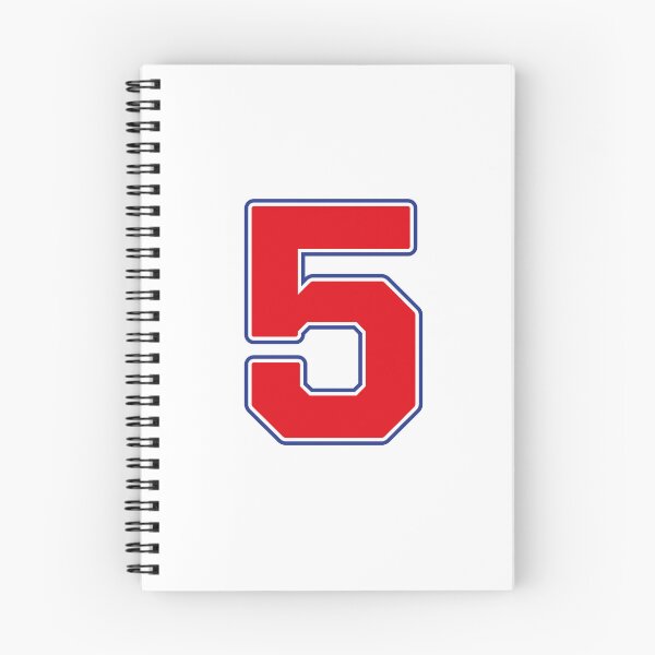 Item preview, Jersey Number 5 / Player Shirt Number Five (Red with Blue Outline) designed and sold by STUDIO-72.