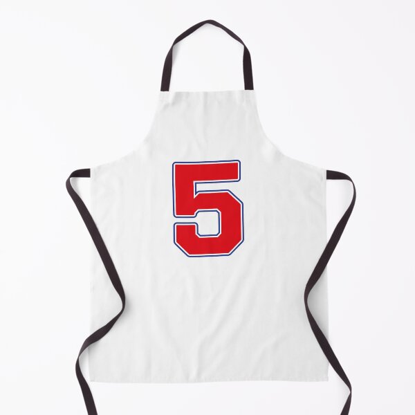 Item preview, Jersey Number 5 / Player Shirt Number Five (Red with Blue Outline) designed and sold by STUDIO-72.