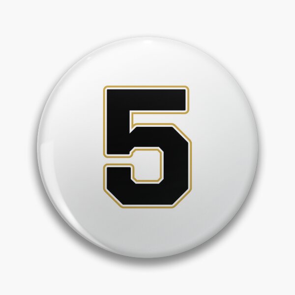 Item preview, Jersey Number 5 / Player Shirt Number Five (Black with Gold Outline) designed and sold by STUDIO-72.