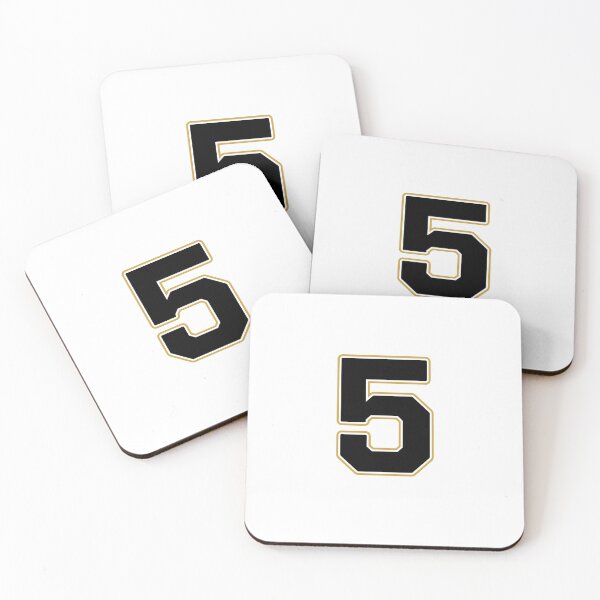 Item preview, Jersey Number 5 / Player Shirt Number Five (Black with Gold Outline) designed and sold by STUDIO-72.
