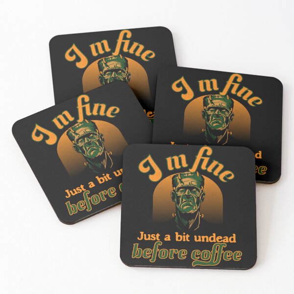 Item preview, Funny Coffee Halloween Shirt – I’m Fine, Just a Bit Undead Before Coffee | Monster Morning Humor Tee designed and sold by Proto Lab Studio.