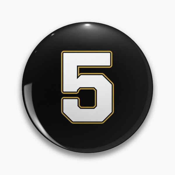Item preview, Jersey Number 5 / Player Shirt Number Five (White with Gold Outline) designed and sold by STUDIO-72.