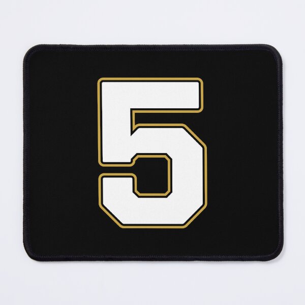 Item preview, Jersey Number 5 / Player Shirt Number Five (White with Gold Outline) designed and sold by STUDIO-72.