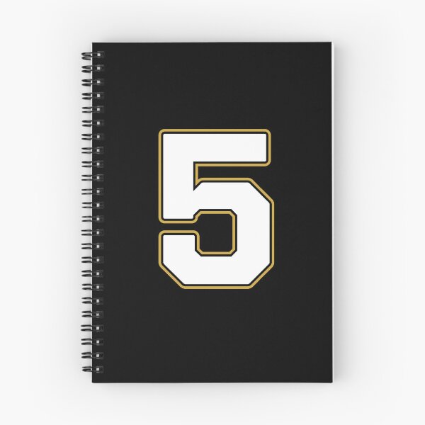 Item preview, Jersey Number 5 / Player Shirt Number Five (White with Gold Outline) designed and sold by STUDIO-72.