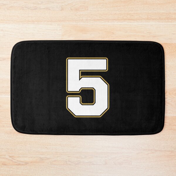 Item preview, Jersey Number 5 / Player Shirt Number Five (White with Gold Outline) designed and sold by STUDIO-72.
