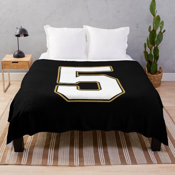 Item preview, Jersey Number 5 / Player Shirt Number Five (White with Gold Outline) designed and sold by STUDIO-72.