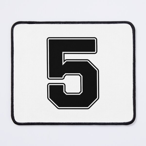 Item preview, Jersey Number 5 / Player Shirt Number Five (Black with Black Outline) designed and sold by STUDIO-72.