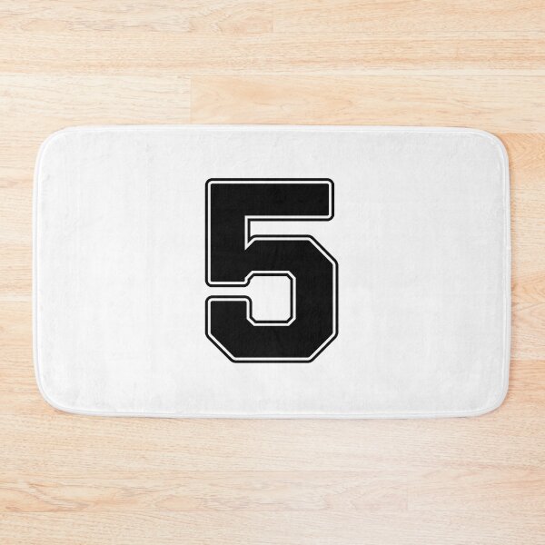 Item preview, Jersey Number 5 / Player Shirt Number Five (Black with Black Outline) designed and sold by STUDIO-72.