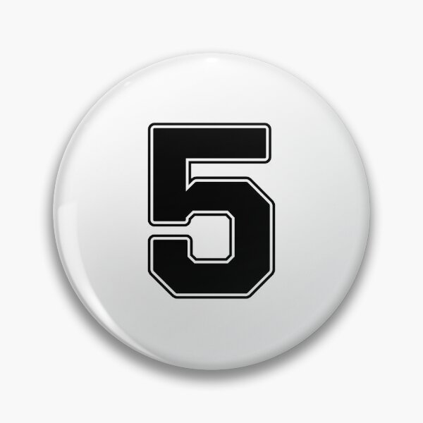 Item preview, Jersey Number 5 / Player Shirt Number Five (Black with Black Outline) designed and sold by STUDIO-72.