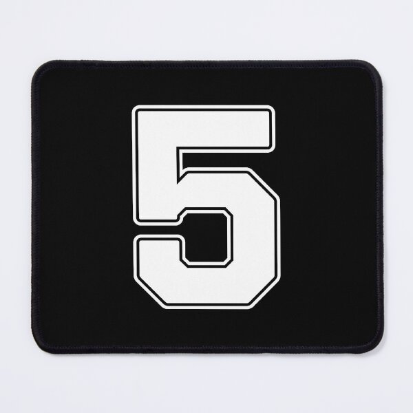 Item preview, Jersey Number 5 / Player Shirt Number Five (White with White Outline) designed and sold by STUDIO-72.