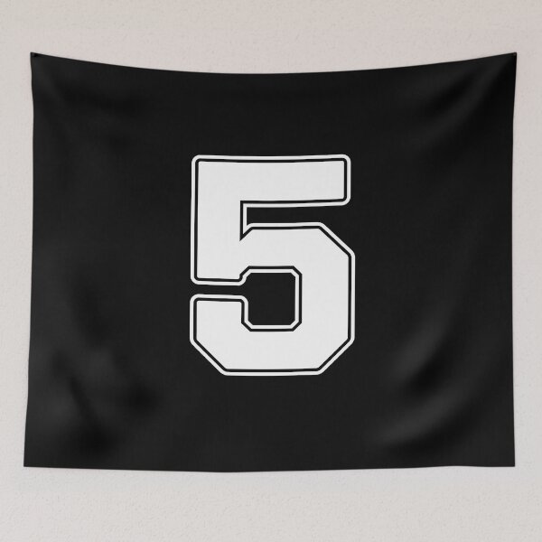 Item preview, Jersey Number 5 / Player Shirt Number Five (White with White Outline) designed and sold by STUDIO-72.